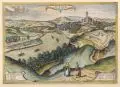 Jacob Hoefnagel, Penigk. Misniae Oppidum, 1617, Kupferstich auf Bütten, koloriert, nach Georg Hoefnagel