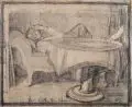 Georg Curt Bauch, Nur ein 1/4 Stündchen, Graphitzeichnung auf Papier, auf Untersatzkarton montiert