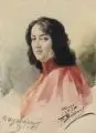 Friedrich Moritz Brodauf, Ugolina Bindi, 1898, Aquarell auf kräftigem beigefarbenen Papier
