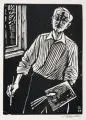 Conrad Felixmüller, Selbstbildnis mit Pinsel und Palette (am Fenster stehend)