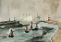 Gussy Hippold-Ahnert, Im Hafen von Warnemünde. Ohne Jahr