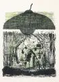 Andreas Küchler, Landscape, 1995, Farblithographie auf festem strukturierten Papier, oben mit Perforationskante