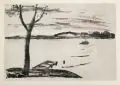 Arno Mohr, Überfahrt bei Ziegenhals, 1976, Farblithographie auf Bütten