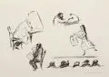 Arno Mohr, Dampferfahrt / Bei der Auktion. Ohne Jahr / 1989, Lithographien auf feinem Papier bzw