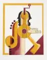 Hans Ticha, Musiker, 2006, Farblithographie auf Bütten