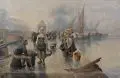 Adolf "Constantin" Baumgartner-Stoiloff, Auf dem Fischmarkt am Hafen. Spätes 19. Jh./ Frühes 20. Jh, Öl auf Leinwand