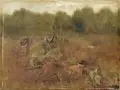 (zugeschr.), Wiesenstück mit Kürbispflanze. 2. H. 19. Jh by August Xaver Karl Ritter von Pettenkofen, Öl auf Leinwand, auf Malpappe aufgezogen, offered Sep 2014