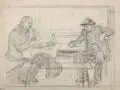 Rudolf Köselitz, (zugeschr.), Fünf Figurenstudien. 1888- 1894, Verschiedene Techniken auf verschiedenen Papieren, teilweise beidseitig bearbeitet