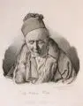 Carl Gotthelf Küchler, Joseph Anton Koch., 1836, Kupferstich auf China, auf festes Papier kaschiert