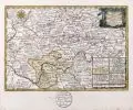 Johann George Schreiber, Das Amt Arnshaug und Triptis, Vor 1750, Kupferstich, grenz- und flächenkoloriert, auf Bütten