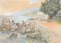 Südliche Meeresbucht by Georgy Johann Christian (Ivan Fedorovich) Urlaub, Um 1900, Aquarell auf festem Papier, auf Untersatzkarton montiert, offered Sep 2014