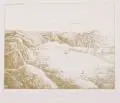 Ulrich Hachulla, Turkmenische Landschaft (Merv), 1977, Farbradierung auf Bütten