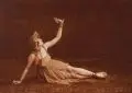 Leo Hoffmann, Tänzerin im Atelier, Um 1910, Silbergelatineabzug, braun getönt, auf originalem Fotografenkarton