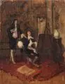 Paul Fischer-Franken, Zwei Kunstkenner bei der Bildbetrachtung. 19. Jh, Öl auf Holz