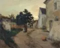 Joseph Paul Mesle, Abendstimmung in Chamigny (?), Um 1900, Öl auf Leinwand
