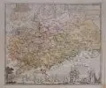 Friedrich Zollmann, Ducatus Saxoniae Superioris, 1732, Kupferstich, grenz- und flächenkoloriert, auf Bütten
