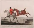 A hunter and a Pony (No. 4) by Charles François Gabriel Le Vachez, Um 1800, Schabkunstblatt, koloriert, offered Jun 2014