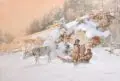 Ernst Erwin Oehme, Ausfahrt im Winter. Spätes 19. Jh
