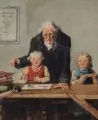 Adolf Werner, Die Schulstunde. 2. H. 19. Jh, Aquarell