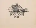 Curt Großpietsch, Karikatu, Lithographie und Umdrucklithographie auf chamoisfarbenem Bütten