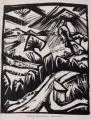 Frühlingslandschaft by Erich Heckel, 1913, Holzschnitt, offered Jun 2014