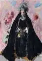 Otto Herbig, Schwarze Madonna, Um 1965, Farbige Pastellkreide auf Bütten