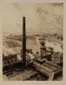 Hermann Kätelhön, Industrielandschaft. Ohne Jahr, Radierung in Schwarzbraun auf chamoisfarbenem Bütten
