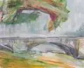 Jean Kirsten, Elblandschaft mit Brücke. Ohne Jahr