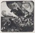 Hans Körnig, Die Apokalyptischen Reiter, 1953, Aquatintaradierung auf Bütten