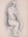 Ohne Titel (Figura seduta) by Marino Marini, Lithographie auf bräunlichem Velin, offered Jun 2014