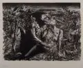 Rolf Münzner, Der Kuß, 1981, Lithographie auf strukturiertem Büttenkarton