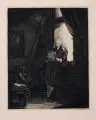 Rembrandt Harmenszoon van Rijn, Der Bürgermeister Six am Fenster, 1647, Radierung auf Bütten