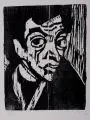 Heinz Tetzner, Selbst, 1956, Holzschnitt auf chamoisfarbenem "Hahnemühle"-Bütten