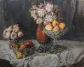 Walter Friederici, Stilleben mit Obstschalen und und Blumen. Ohne Jahr