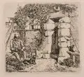 Johann Christoph Erhard, Der Alte und sein Spitzhund, 1817, Radierung auf China, auf kräftiges Papier aufgewalzt