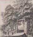Salomon Gessner, Das Tor am See. Wohl Mitte 18. Jh, Radierung auf Bütten