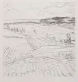 Reinhard Springer, Rügenlandschaft, 1987, Radierung auf Bütten