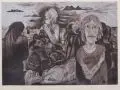 Andreas Dress, An die Nachgeborenen, 1974, Farbaquatintaradierung auf Torchon