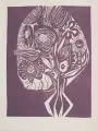 Rudolf Franke, Blumenstrauß, 1971, Farbmonotypie auf leichten Karton