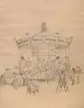 Karl Hahn, Satire, 1921, Bleistiftzeichnung auf feinem Bütten