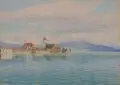 Rudolf Kargl, Wasserburg am Bodensee, Aquarell über Blei