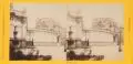 Hermann Krone, Zwinger. Bogengalerie zwischen Langgalerie und Glockenspielpavillon, Um 1860, Albuminabzug, Stereographie, auf gelbem Untersatzkarton montiert