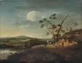 Ferdinand von Kobell, Ferdinand Kobell (zugeschr.), An der Furt. Ende 18. Jh, Öl auf Leinwand