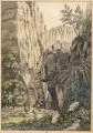 Carl August Richter, Die Heilige Stiege, 1820, Altkolorierte Radierung auf Bütten
