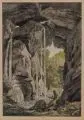 Carl August Richter, Der Amselfall, 1820, Altkolorierte Radierung auf Bütten