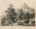 Die Wartburg by Friedrich Johann Christian Ernst Preller d.Ä., 1842, Radierung auf Bütten, offered Dec 2013