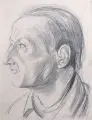 Curt Querner, Portrait des Schriftstellers Otto Ernst Kuderer, 1946, Bleistiftzeichnung auf Velin