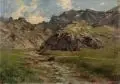 Charles Bertier, Une source dans les Alpes, Öl auf Leinwand