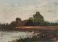 Carl Hinrichs, Ostorfer See, 1987, Öl auf Hartfaser