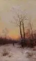 Johann Jungblut, (zugeschr.), Jäger im abendlichen Winterwald. Spätes 19. Jh